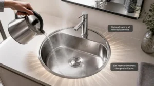 Lavabo de acero inoxidable 38 cm con agua caliente, disipa la temperatura, Querétaro