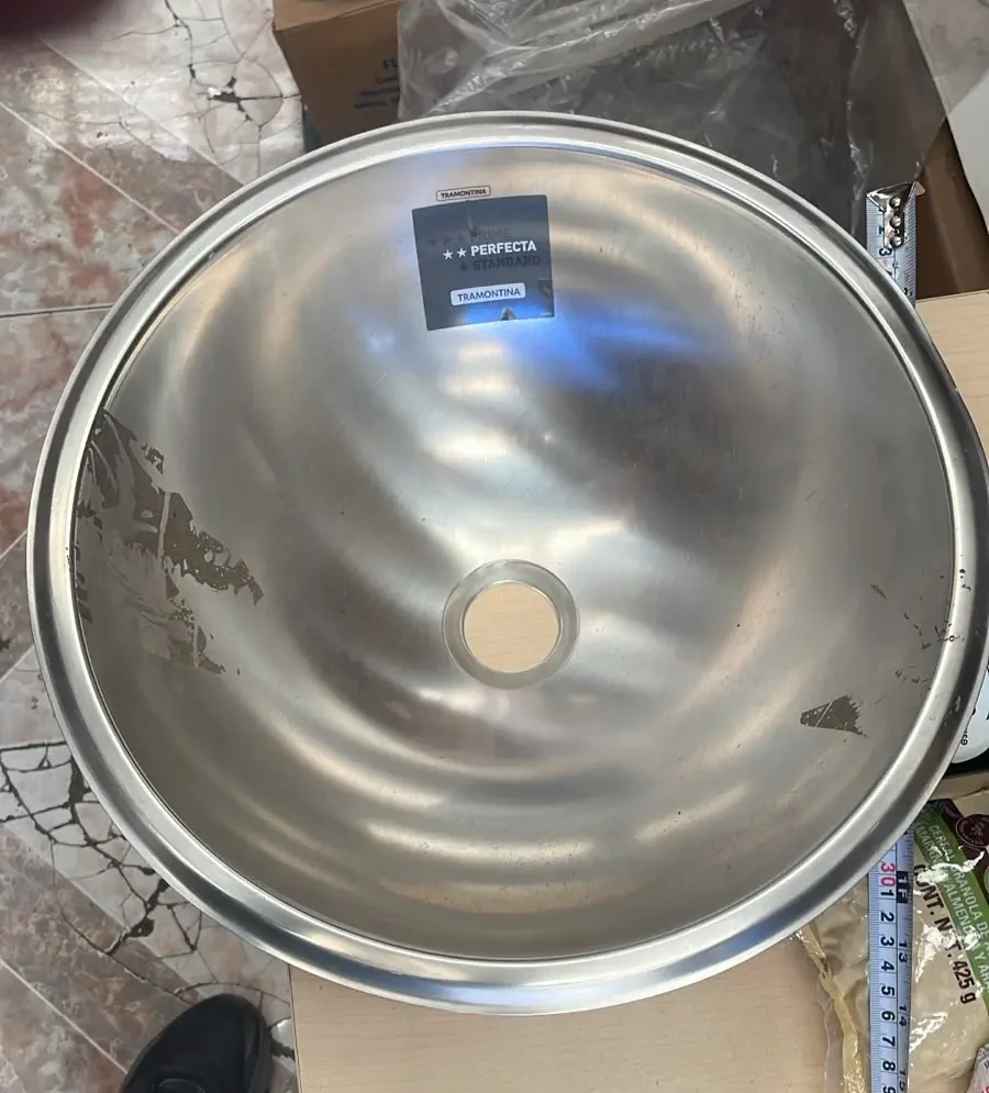 Lavabo de acero inoxidable para empotrar 38 cm satinado, Querétaro