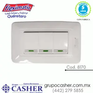 distribuidores de fleximatic en querétaro placa con tres apagadores