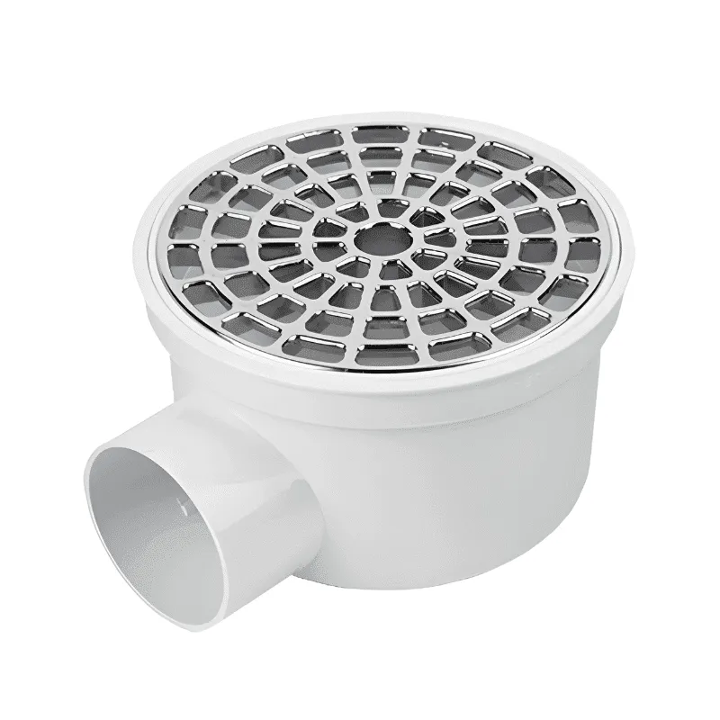 cespol fleximatic 2271 con rejilla metálica y cuerpo de PVC blanco