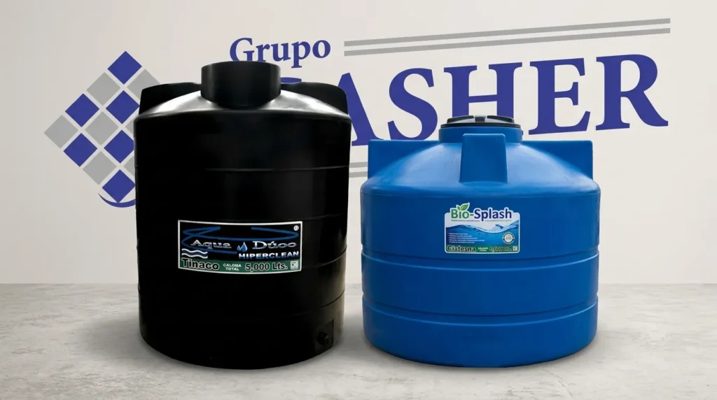Tinacos y cisternas Casher de 5000 litros para almacenamiento de agua potable en Que´retaro.