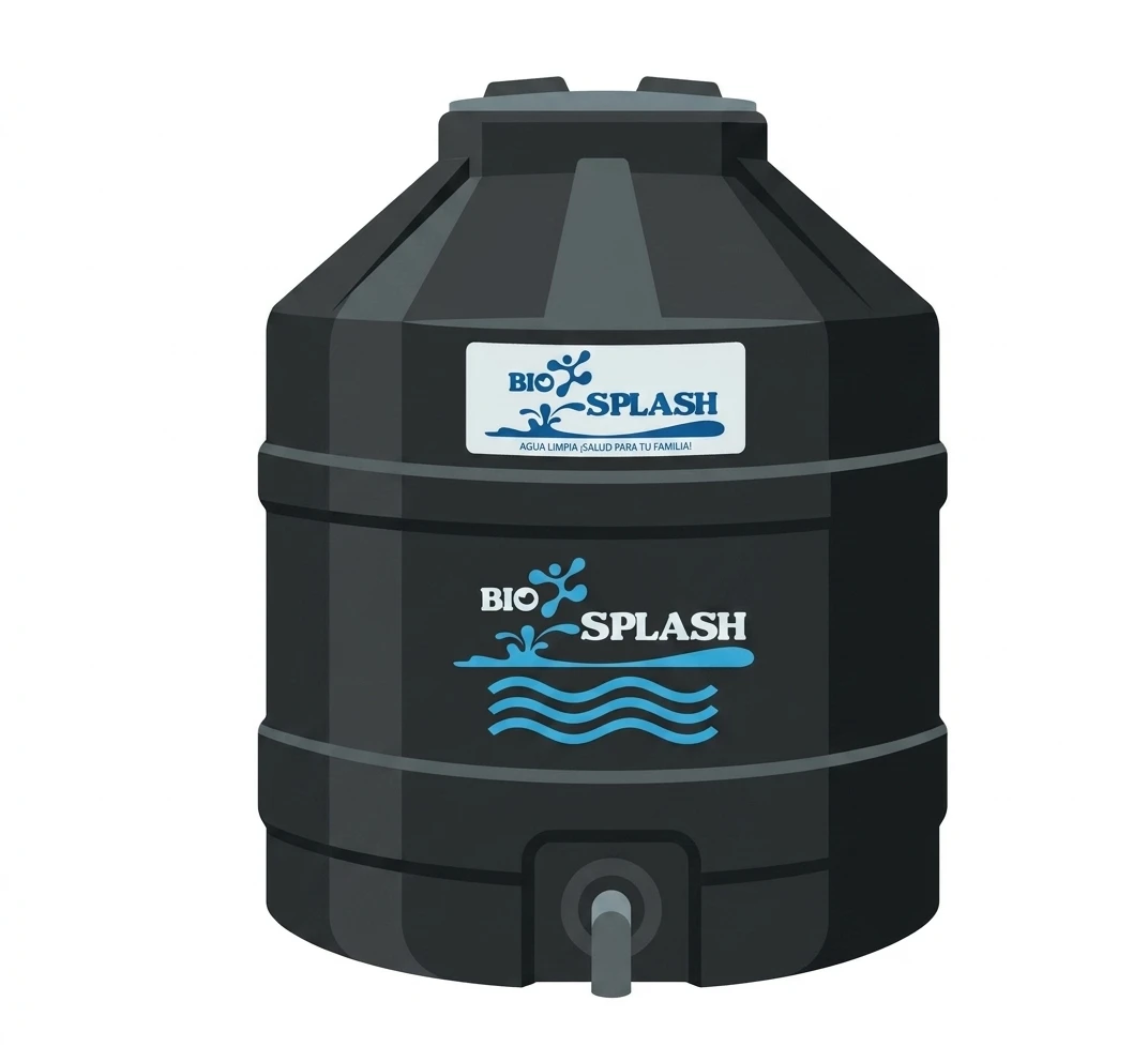 Tinaco Bio Splash color negro con diseño resistente para almacenamiento de agua potable