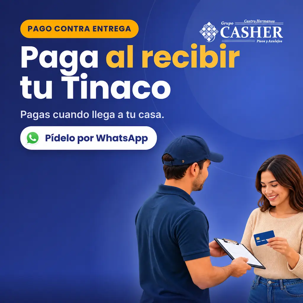 Anuncio para pagar tinaco al recibirlo